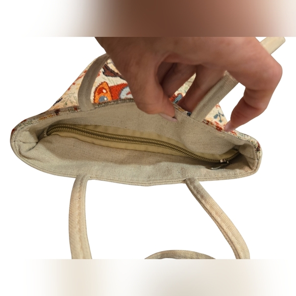 NWOT Handmade Owl Patterned Small Tote Bag - Multicolor - Picture 4 of 7